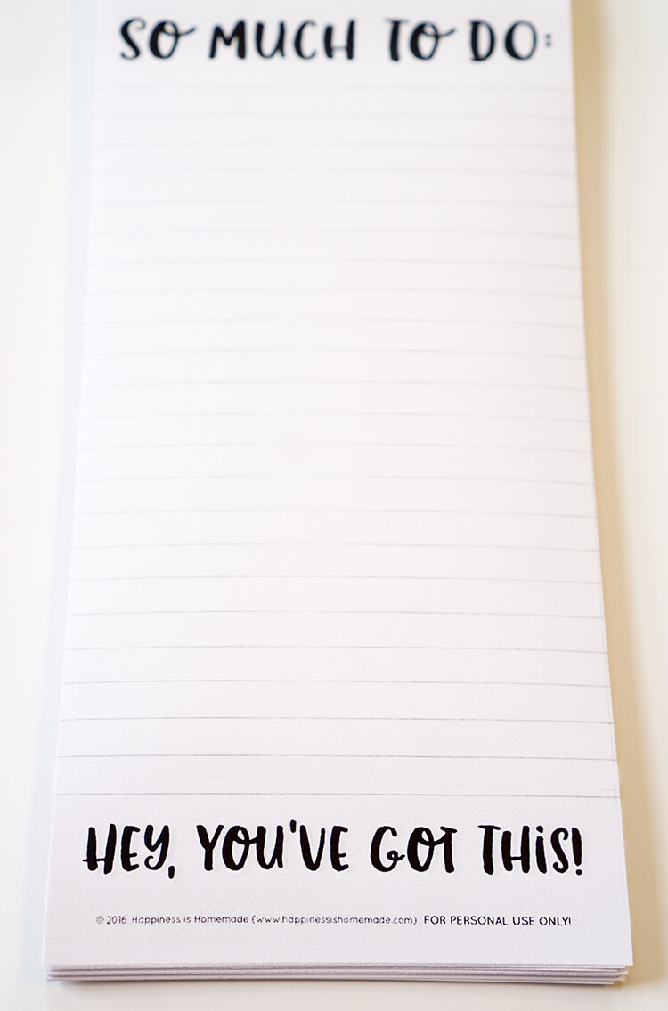 "Brain Dump" & "So Much To Do" Printable DIY Notepads Happiness is