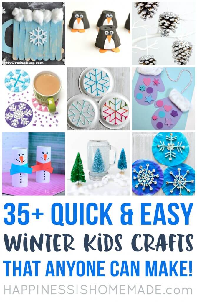 35+ quick and easy winter kids crafts pin graphic