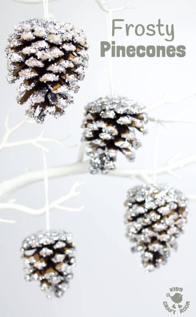 frosty pinecone winter craft