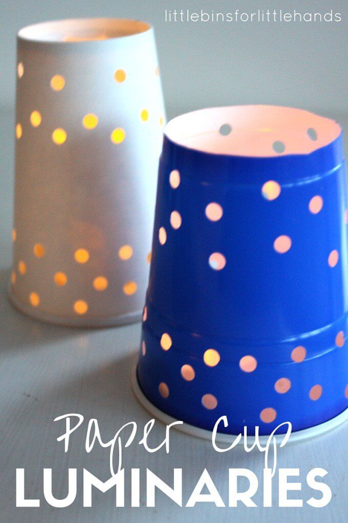 paper cup luminaries for winter solstice