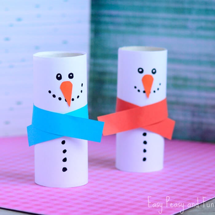 paper roll snowman craft