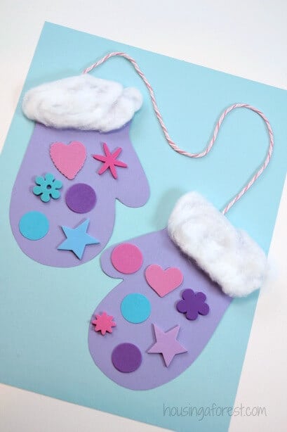 preschool winter mittens easy kids craft 