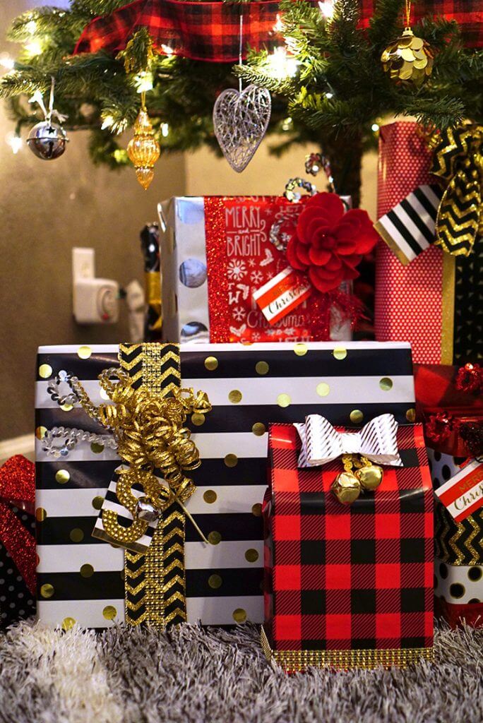 holiday presents wrapped pretty with gift wrapping hack