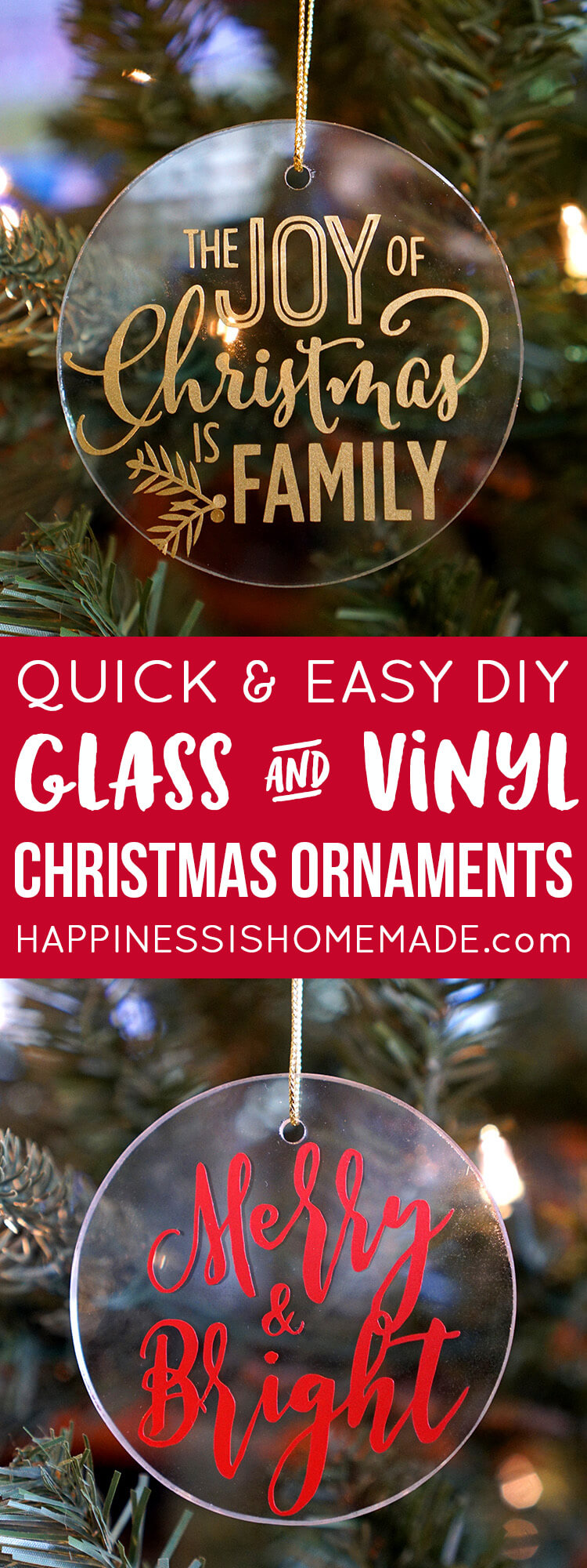 quick and easy diy glass and vinyl christmas ornaments