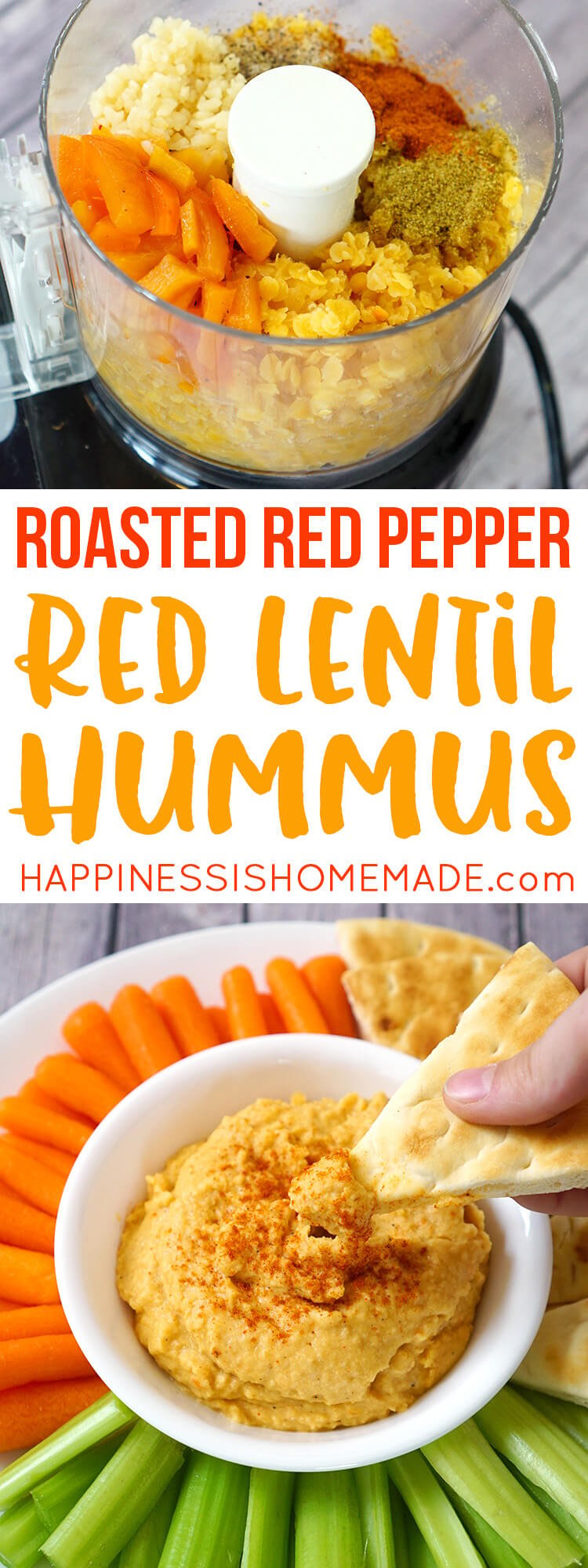 roasted red pepper red lentil hummus