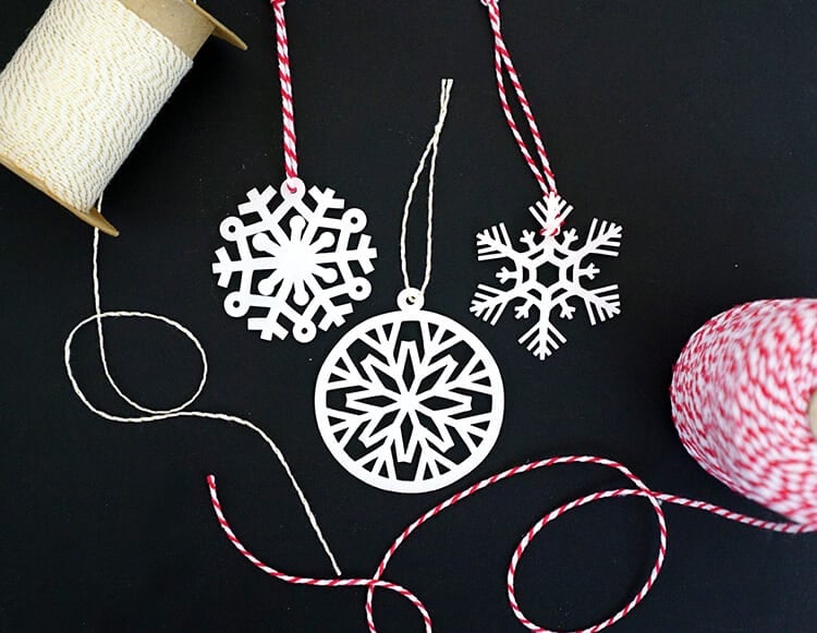 snowflake shrinky dink ornaments for Christmas