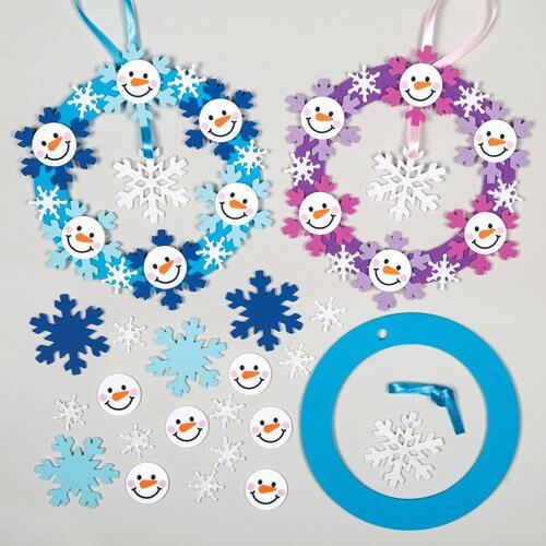 decorated snowman wreaths for winter 