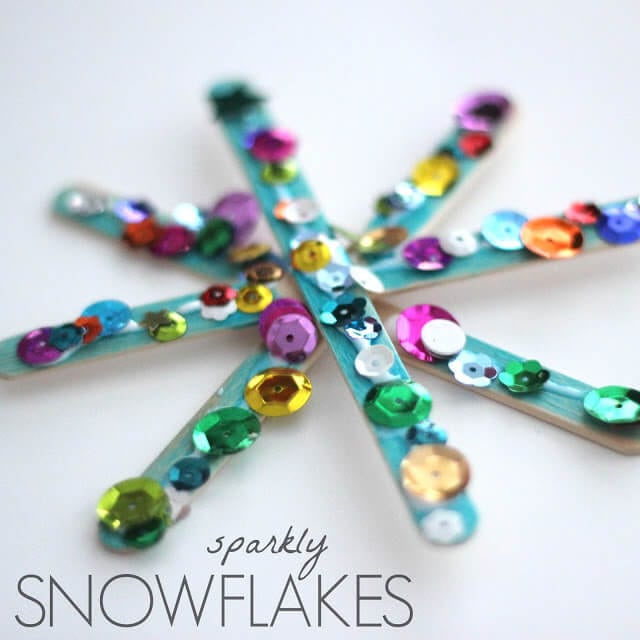 sparkly embellished popsicle snowflake