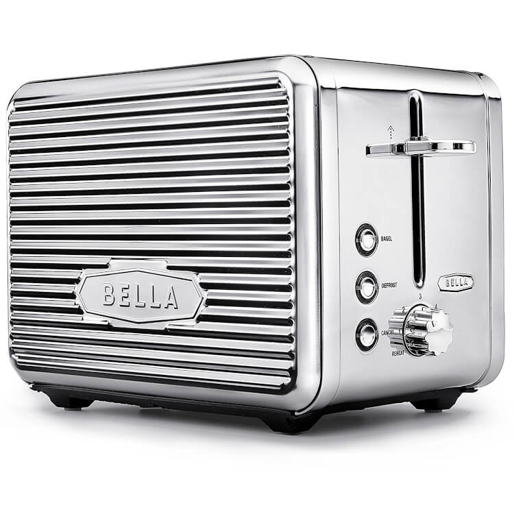 silver bella toaster in vintage style