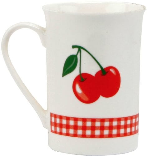 cherry tin mugs for retro home style 