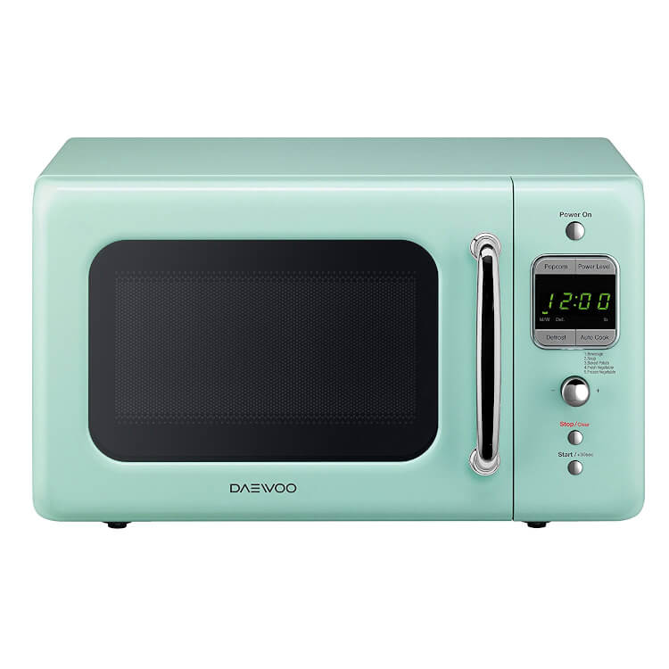 daewoo retro microwave in blue