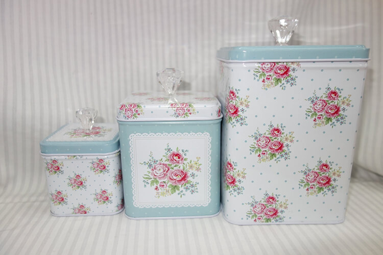 french style storage tins