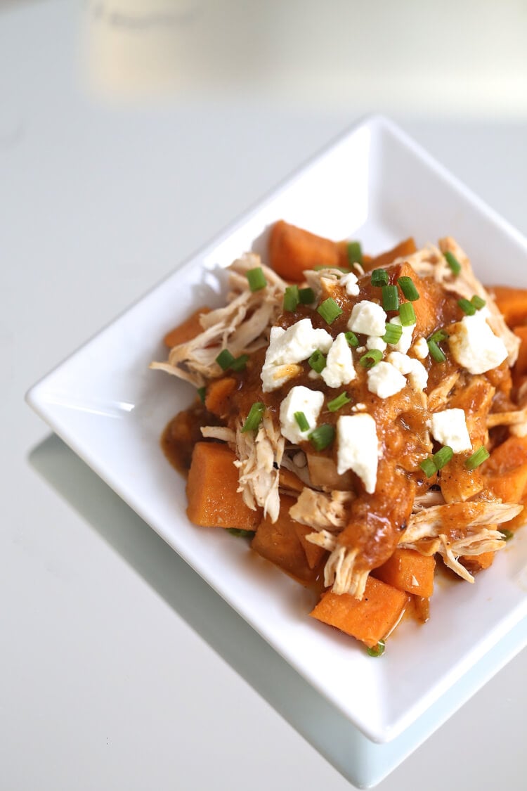 Instant Pot Buffalo Chicken and Sweet Potatoes