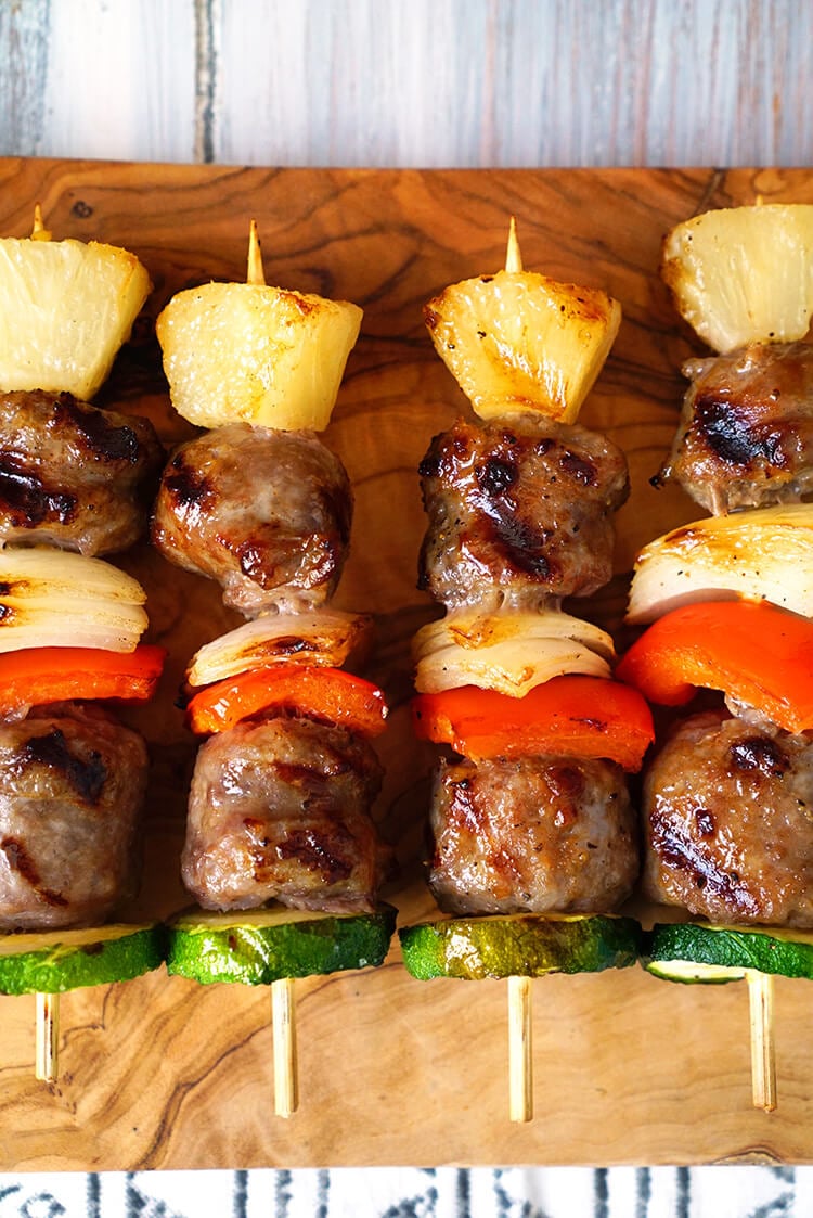 Johnsonville Bratwurst Brats and Vegetable Kebab Skewers