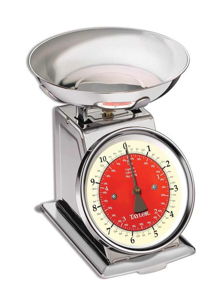retro kitchen scale for weighing food