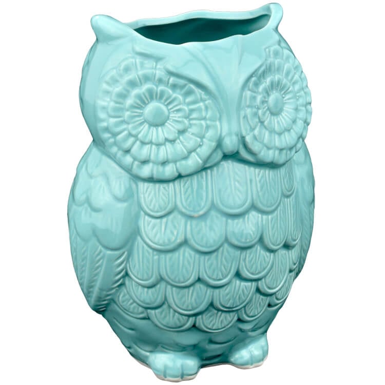 owl ceramic utensil holder