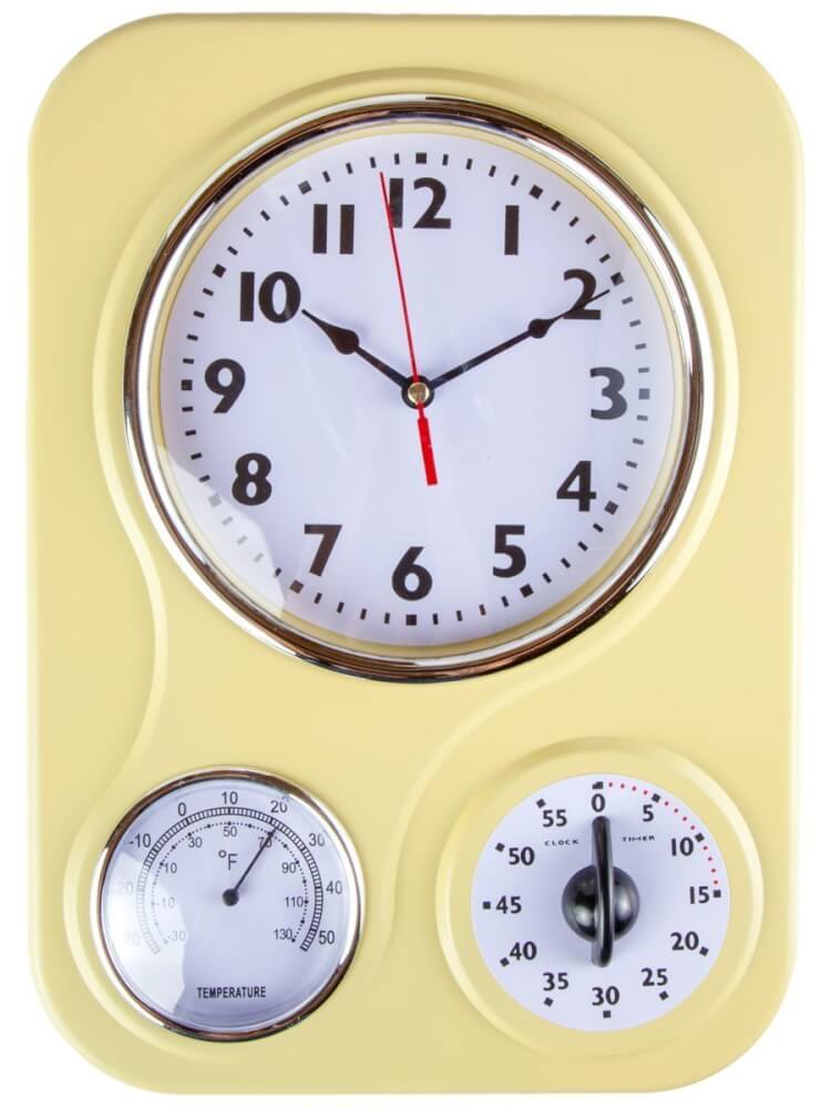retro kitchen clock in yellow