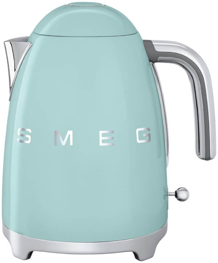 smeg kettle in blue for retro kitchen decor inspiration