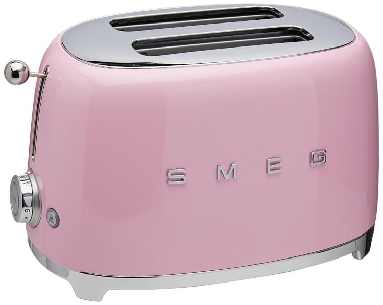 smeg retro toaster in pink