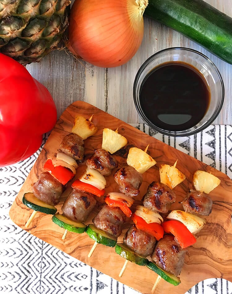 Vegetable and Sausage Kebabs for The Big Game