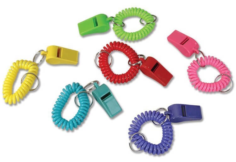 Keychain Whistles in various colors