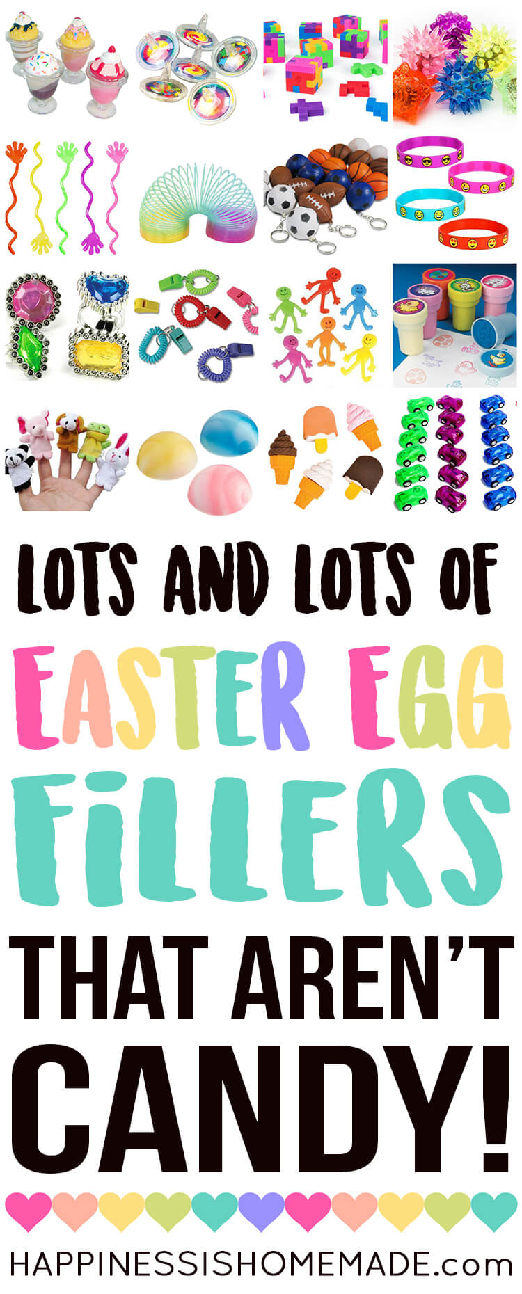 Non-Candy Easter Egg Filler Ideas - 25 Plus Egg Fillers That Aren't Candy - Looking for Easter Egg Filler Ideas that aren't candy? Here are 25+ awesome non-candy Easter Egg fillers that are sure to be a huge hit with your kids! Perfect for Easter egg hunts and baskets!