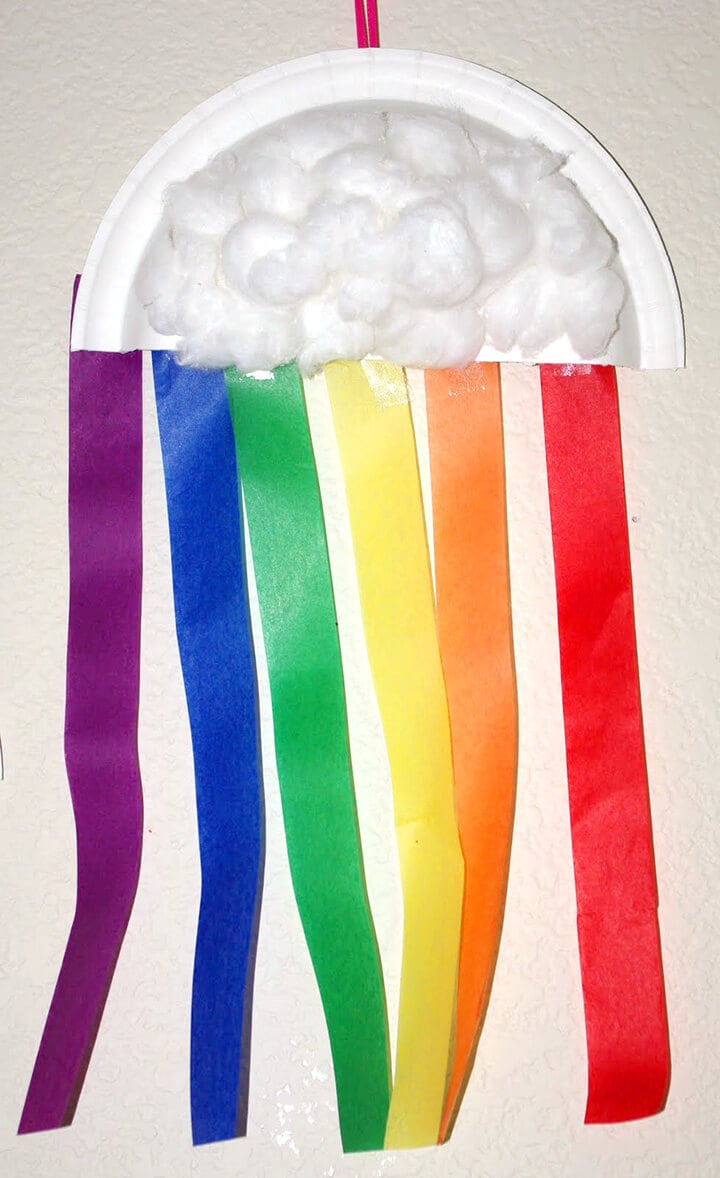 rainbow paper plate streamer craft 