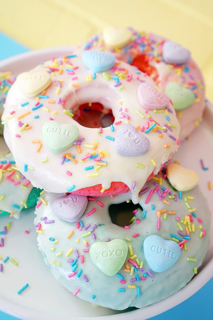 Valentines Day Donuts with SweeTART Hearts