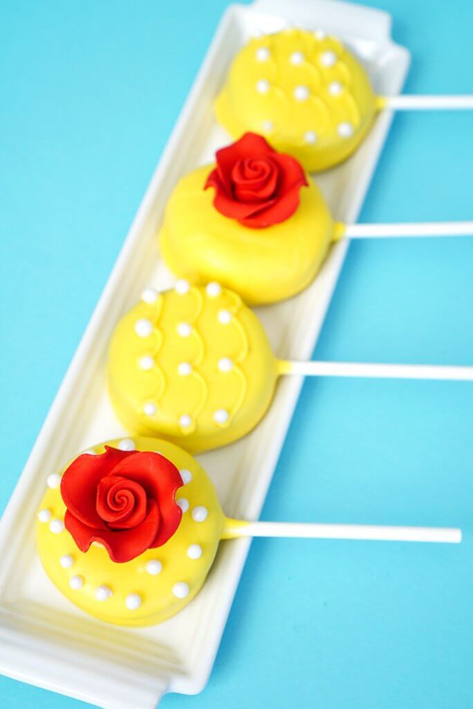 beauty and the beast oreo cookie pops