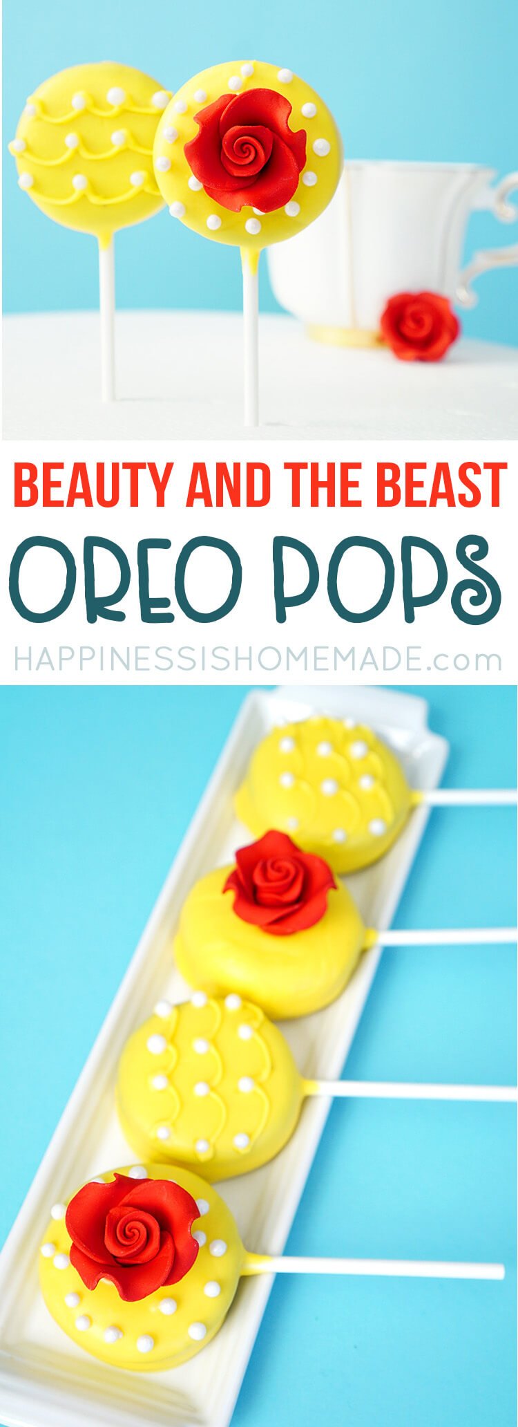 the beauty and the beast oreo pops