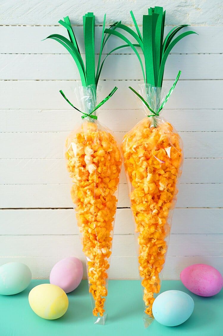 popcorn carrot easter treat bags