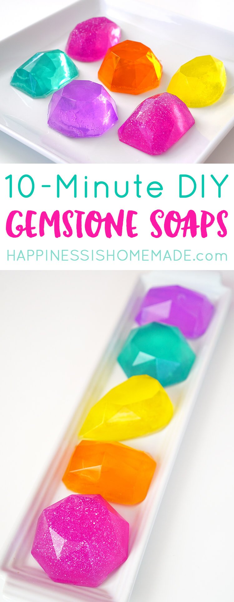 10 minute DIY gemstone soaps