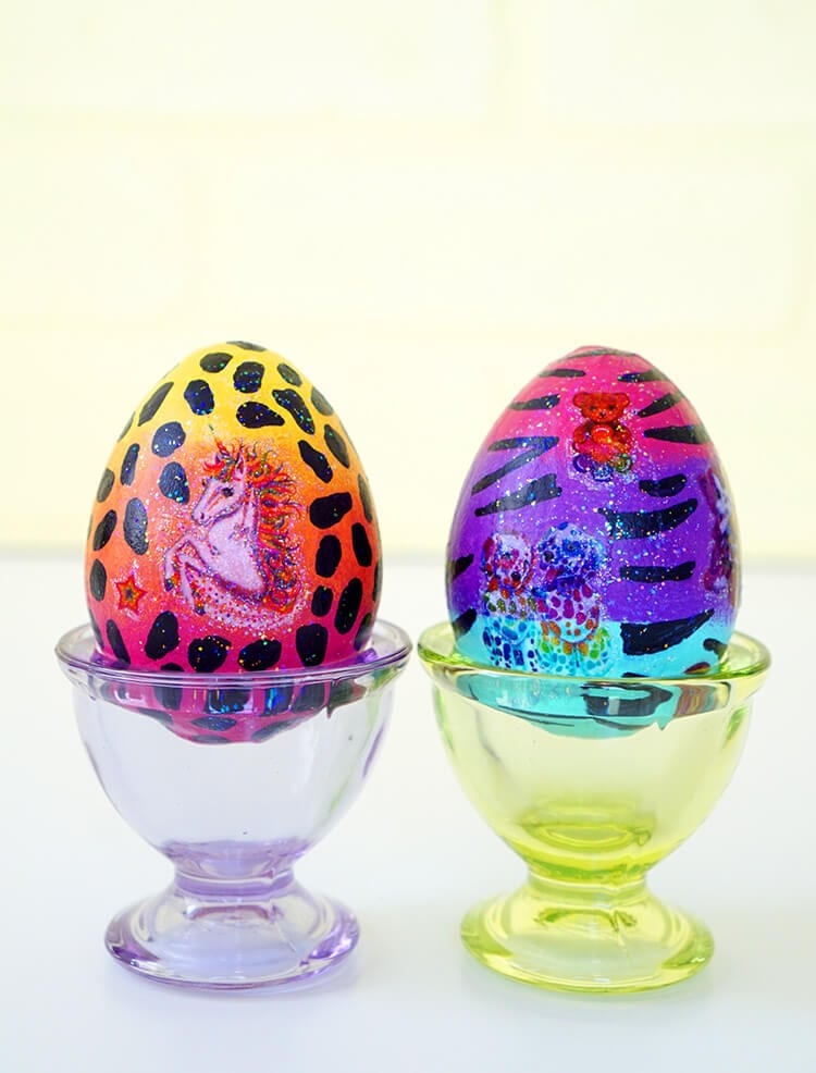 diy lisa frank inspired easter eggs