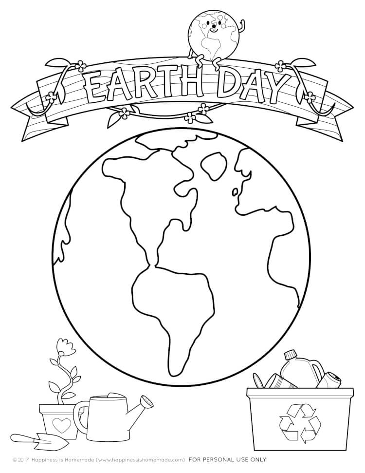 earth day printable coloring sheet