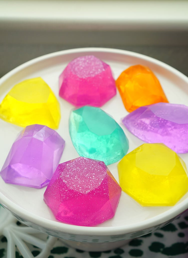 gorgeous shimmery gemstone soaps