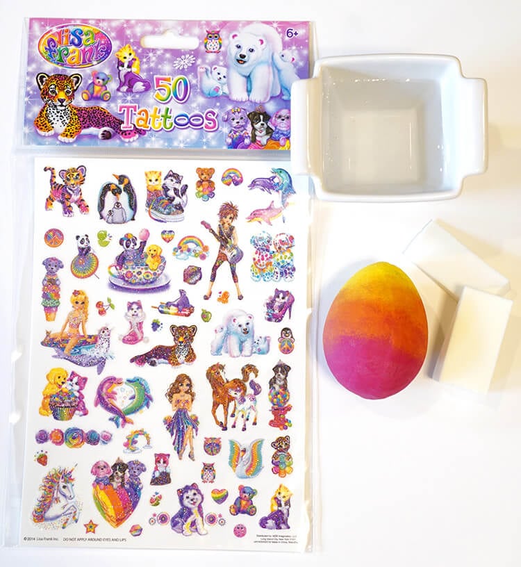 making lisa frank tattoo easter egg supplies