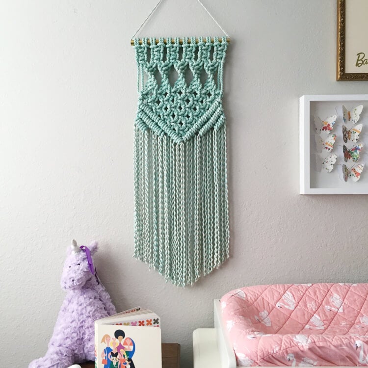 pretty macrame patterns for beginners on wall