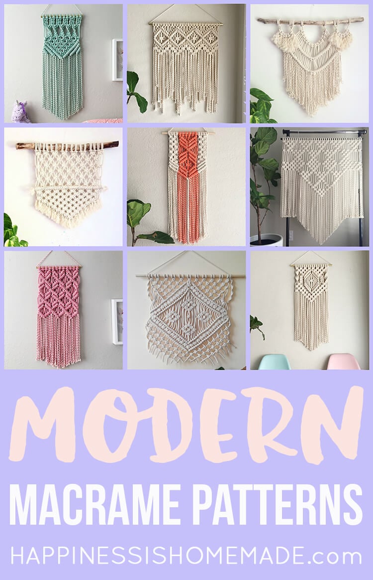 modern macrame patterns pin graphic