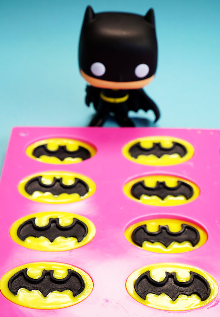 funko pop batman next to diy soaps