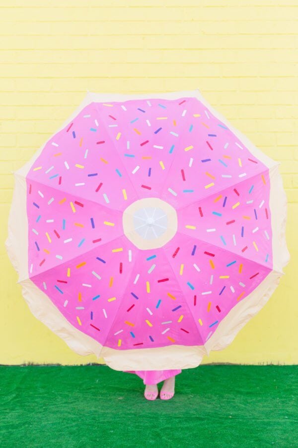 pink sprinkled donut umbrella