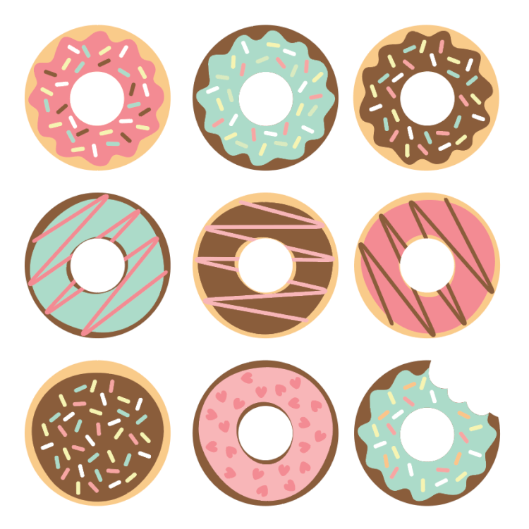 printable colorful donut assortment