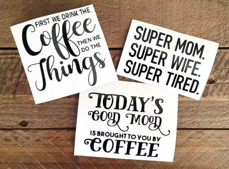 DIY Funny Coffee Mugs + Free SVG Cut Files - Happiness is ...