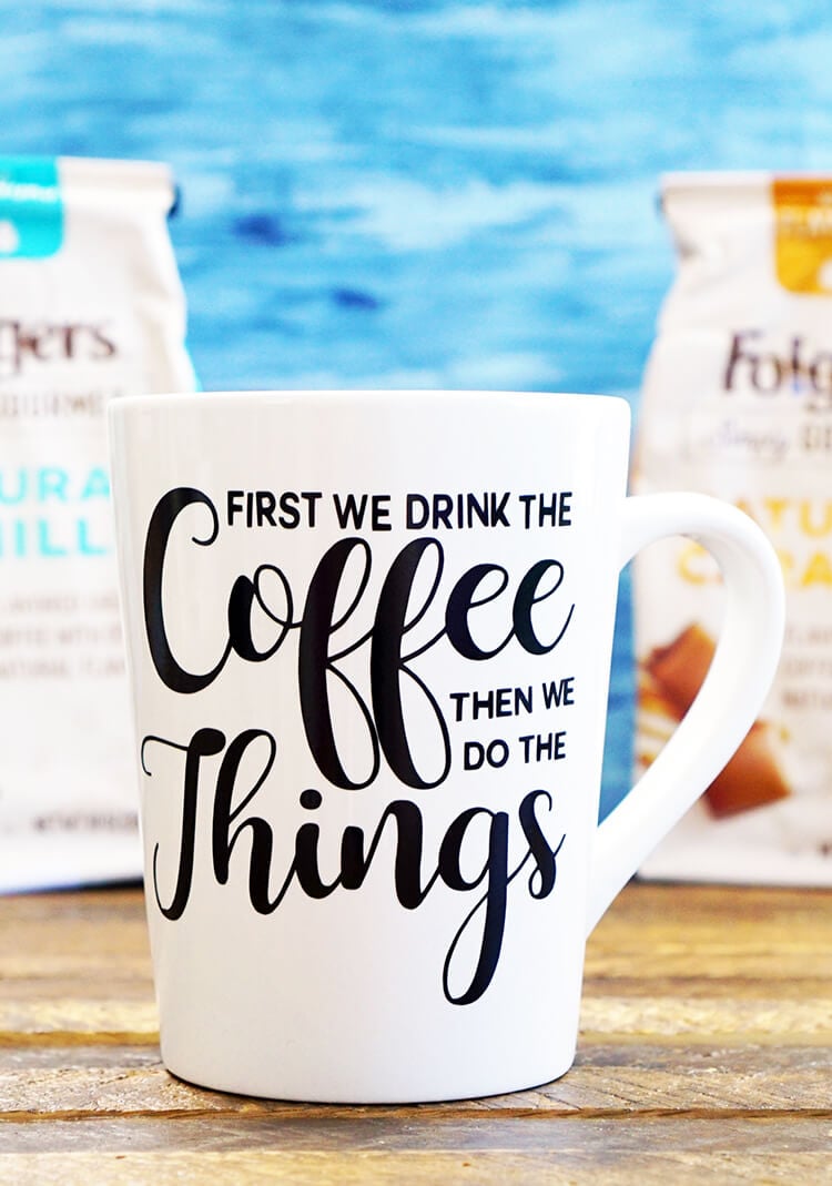 DIY Funny Coffee Mugs + Free SVG Cut Files