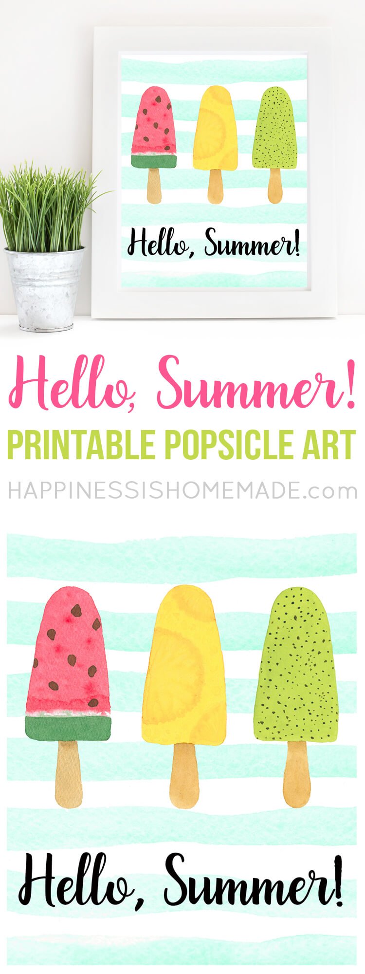 hello summer! printable popsicle art