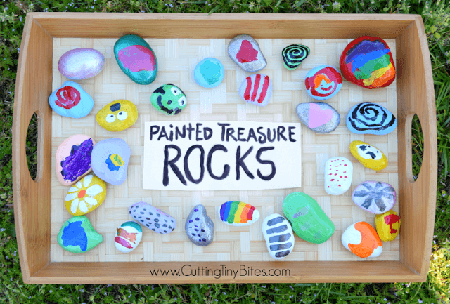 painted treasure rocks in box
