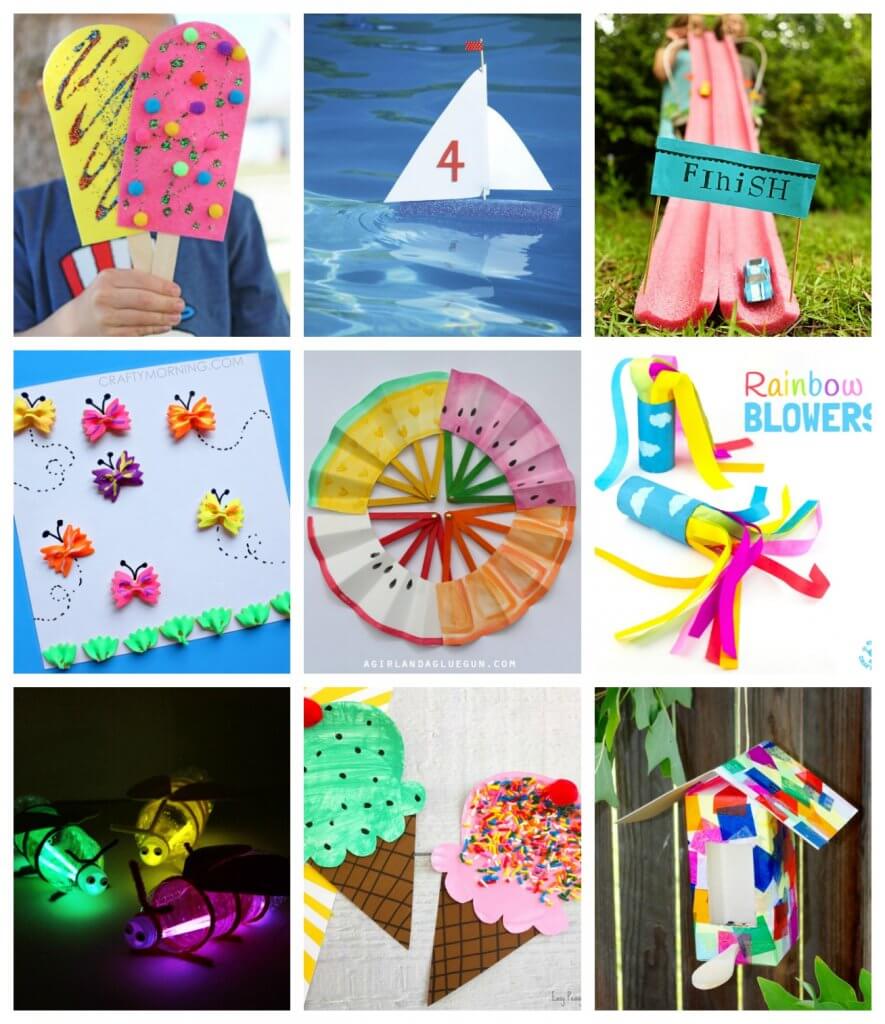 collage of paper plate crafts for kids