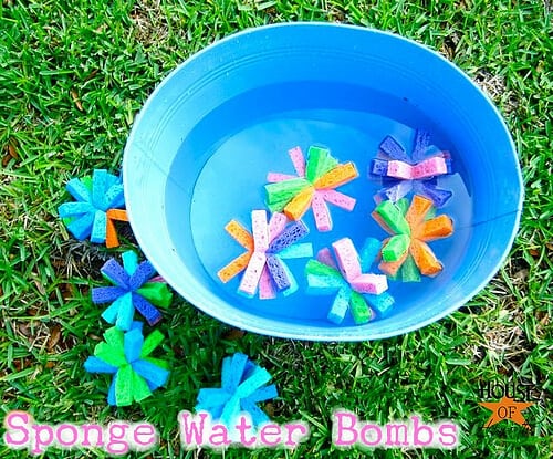 sponge water bombs in water 