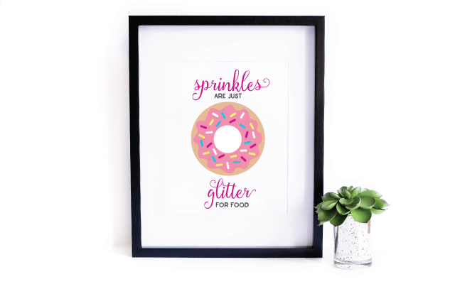 sprinkles are glitter for food printable sign