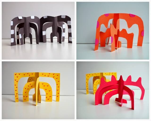 calder inspired paper art sculptures collage