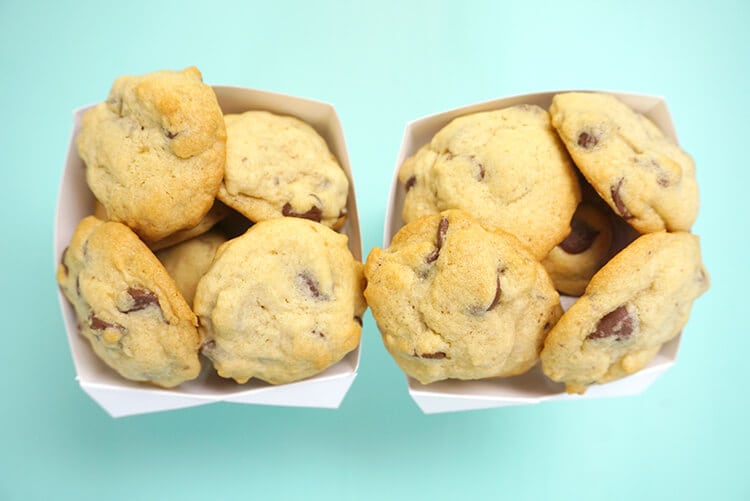 mini cookies added into popcorn treat boxes